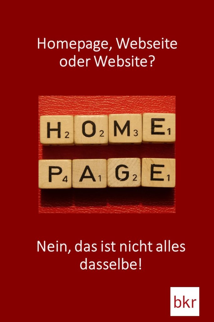 Homepage, Webseite oder Website